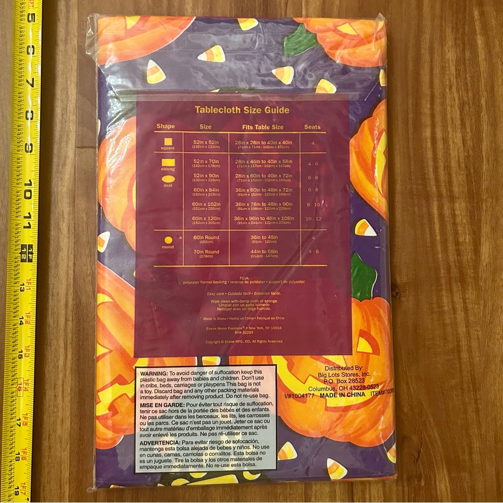 New Purple Pumpkins Stars Candy corn Halloween Vinyl Waterproof Tablecloth - Picture 3 of 3
